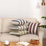 taies d'oreiller coton polyester rayées modernes opaques 45x45cm bleu marine rouge vert olive