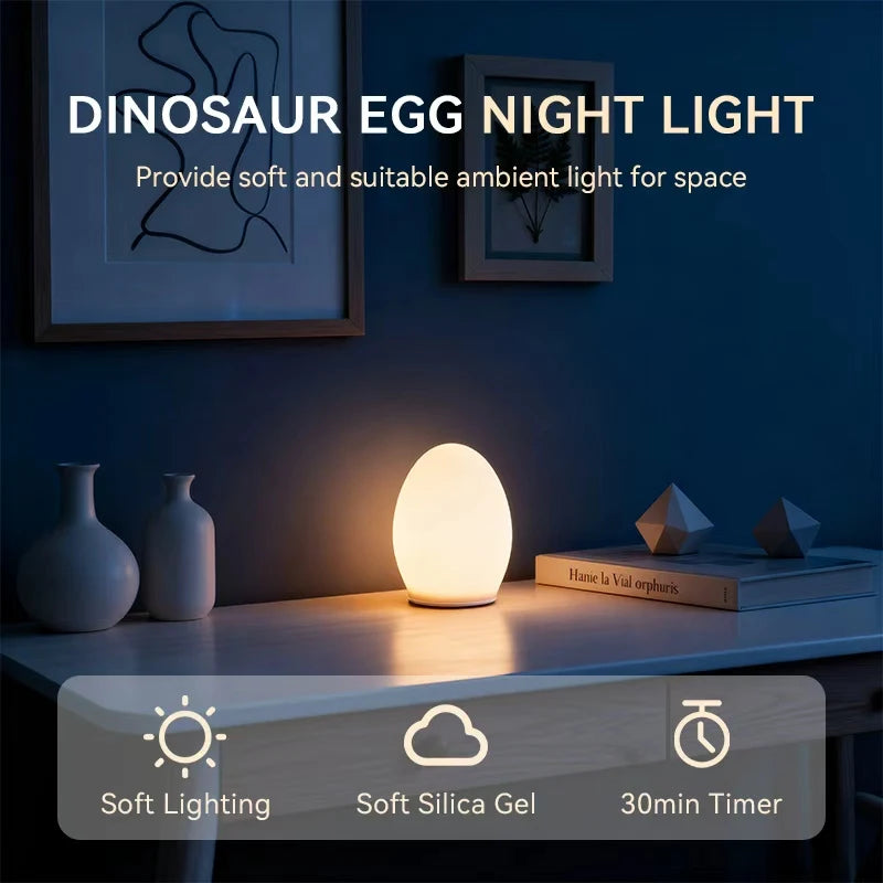 lampe nuit ovale rechargeable blanc moderne minuterie tactile led indicator