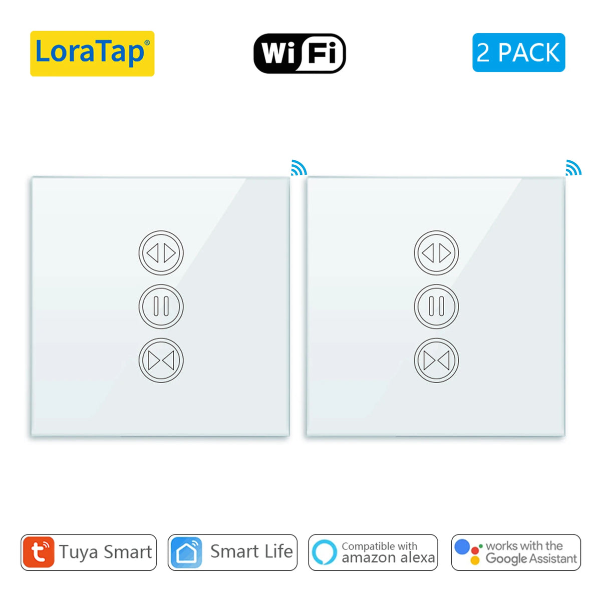 interrupteur intelligent rideau roulant wifi google alexa app smart life blanc moderneécran tactile