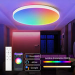 plafonnier intelligent led blanc noir télécommande rgbcw éclairage moderne
