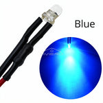 ampoules led pré câblées 5pcs ronde 3mm 20cm blanc rouge bleu vert jaune orange