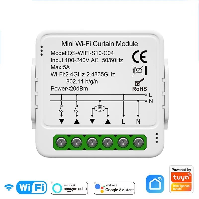 rideau intelligent wi fi blanc rayures horizontales moderne télécommande interrupteur application