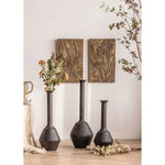 Vase de table haut en métal noir pour décoration