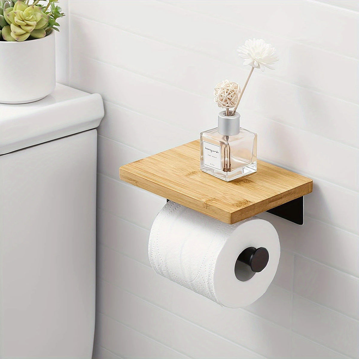 porte papier toilette étagère moderne téléphone portable blanc bois minimaliste