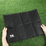 coussin pliable assise imperméable vert olive noir tissu micro perforé pratique portable camping pêche