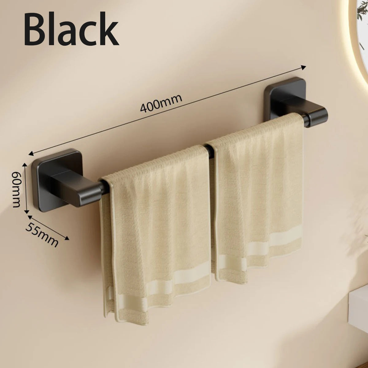 porte serviettes mural moderne adhésif noir gris blanc serviettes tissu beige bordure dorée salle
