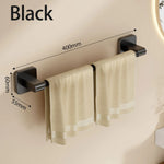 porte serviettes mural moderne adhésif noir gris blanc serviettes tissu beige bordure dorée salle