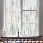 film décoratif adhésif fenêtre vert clair rayures moderne protection uv isolation thermique autoadhésif