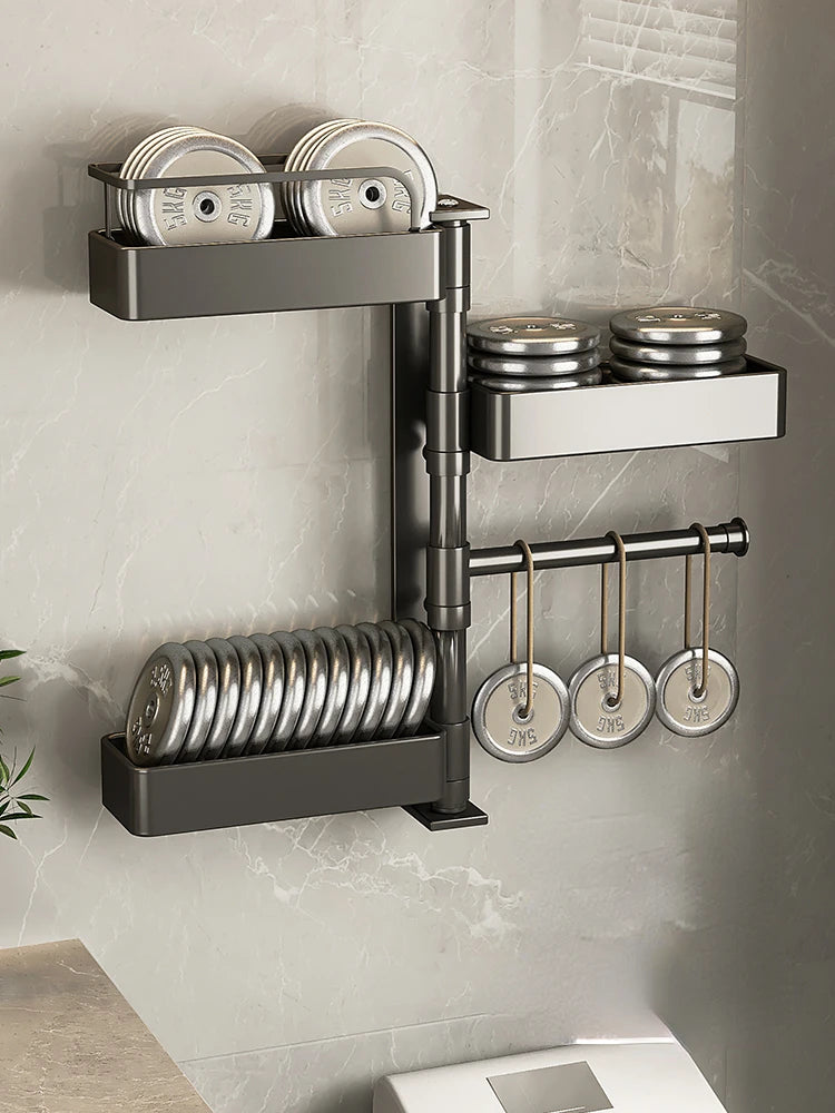 Étagère murale rouge pour rangement salle de bain
