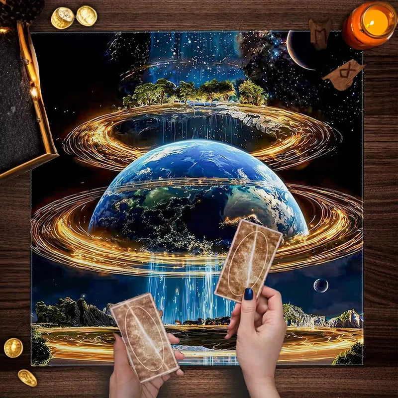 cartes tarot marron clair motifs géométriques classiques réutilisables imperméables machine