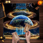 cartes tarot marron clair motifs géométriques classiques réutilisables imperméables machine