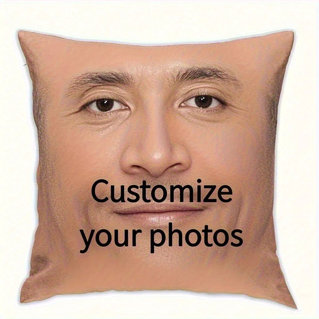 coussin carré moderne beige visage masculin lisse opaque housse coussin polyester lavable machine