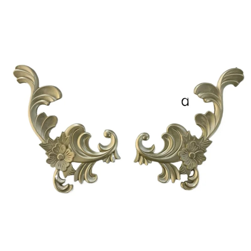 appliques murales or floral baroques classiques argent feuilles stylisées