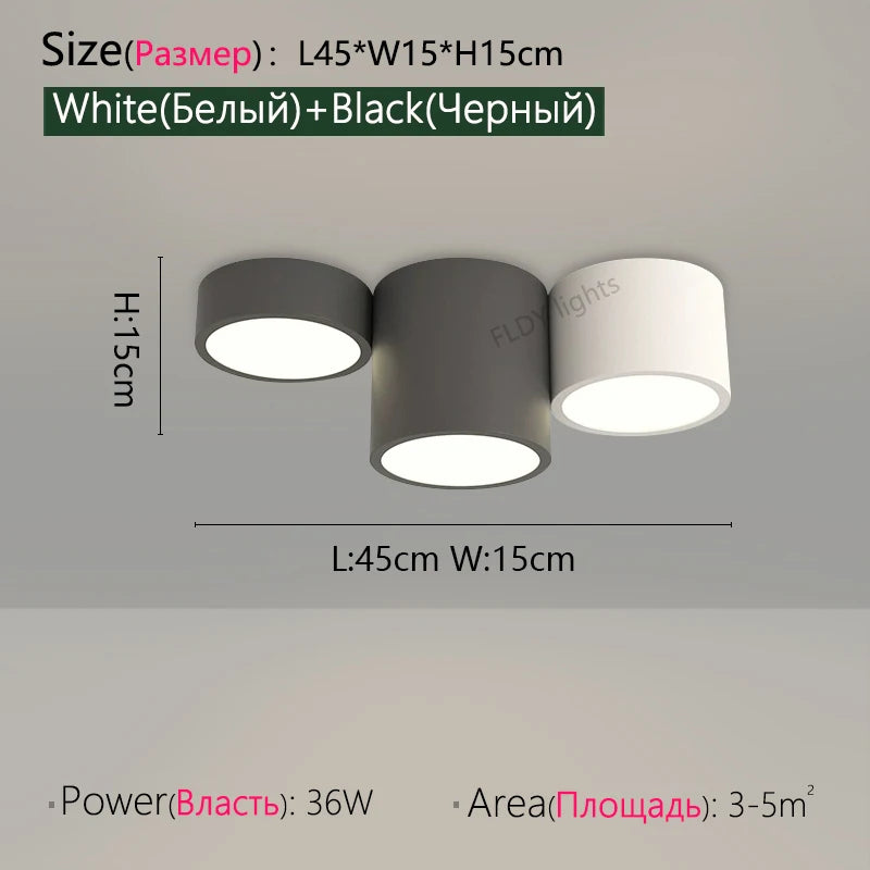 lampe minimaliste gris blanc éclairage moderne chambre salon entrée étude 10m² LED montée surface
