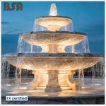 fontaine marbre classique blanc veines durable extérieur jardin parkôtel villa
