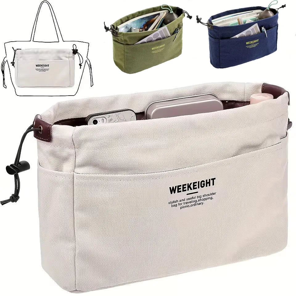 sac main toile beige vert bleu marine tridimensionnel cordon serrage moderne pratique respectueux environnement