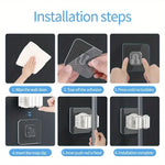 porte balai adhésif support murale rangement moderne salle bain outils nettoyage hooks gris clair