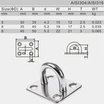 anneaux métalliques industriels supports suspension vis autotaraudeuses plaques carrées acier inoxydable utilitaires