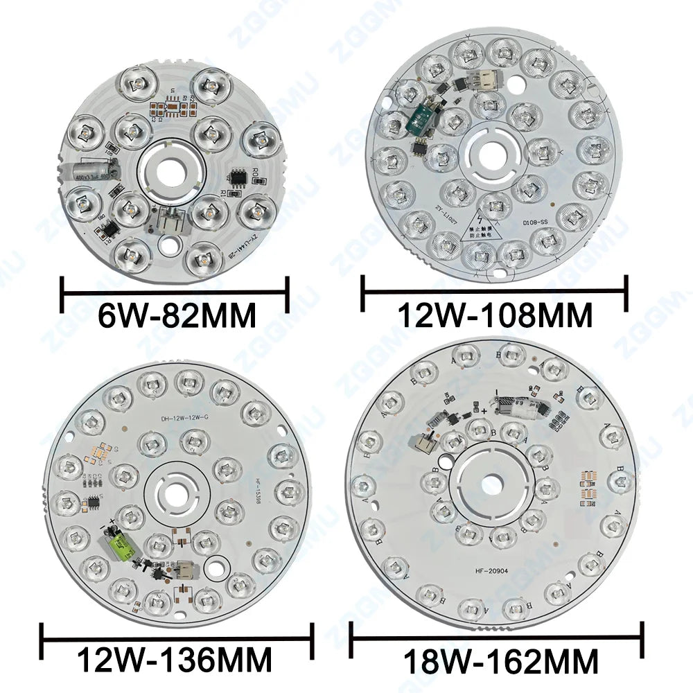 plaque led ronde 220v 12w 6w blanc moderne 6000k sans pilote pcb