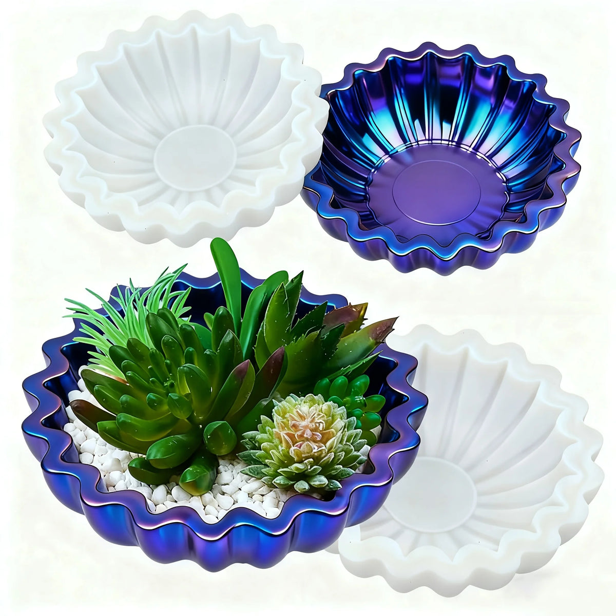 moule silicone forme fleur bol coquille diy artisanal transparent ornements craft suppléments