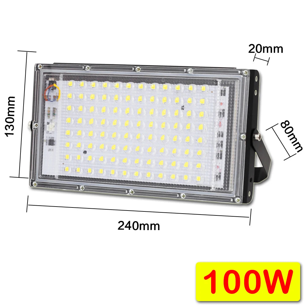projecteur led ip65 waterproof 100w 150w moderne fixations ølets noir