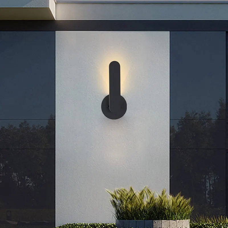 lampe murale moderne noir mat ip65 led minimaliste aluminium hydrofuge