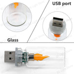 mini ampoule led flamme transparent frosted décoration usb imitations bougie chaleur blanc orange