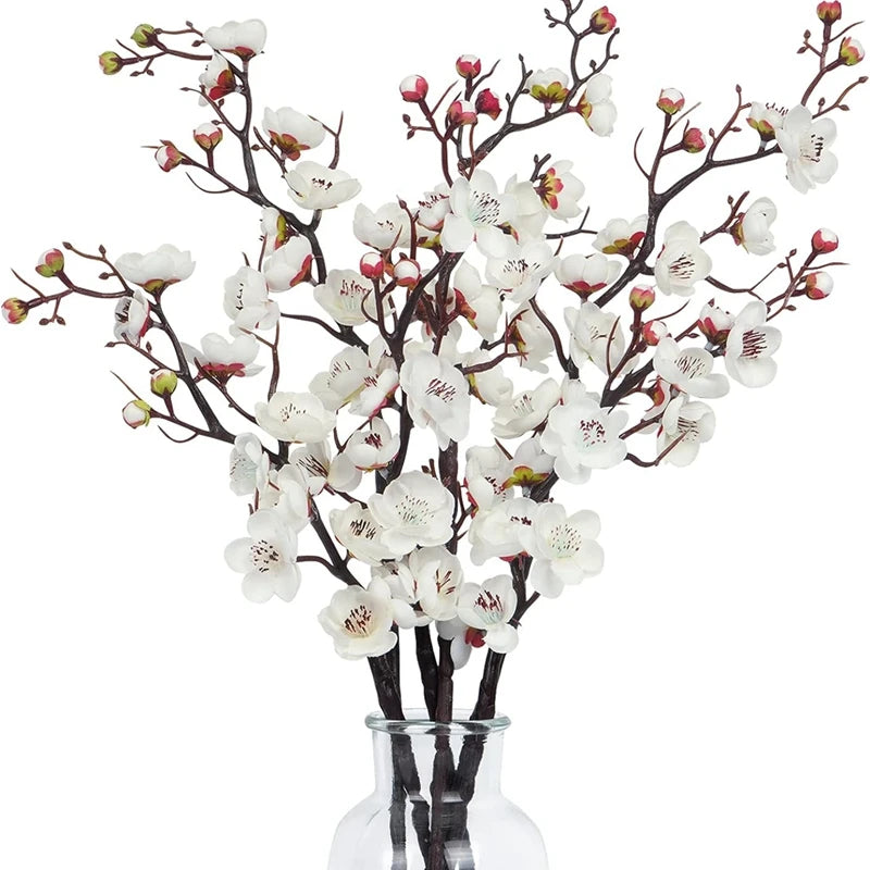 décoration extérieure branche artificielle soie fleurs blanc rose printemps nature minimaliste fête mariage