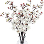décoration extérieure branche artificielle soie fleurs blanc rose printemps nature minimaliste fête mariage