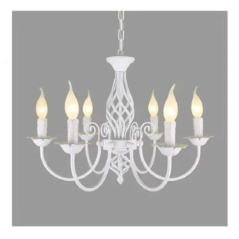 lustre pendentif blanc classique ampoules éclairage salon chambre restaurant vintage métal
