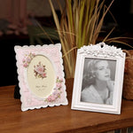 cadre photo vintage shabby chic floral relief romantique décoration dentelle effet vieilli 5x7 pouces