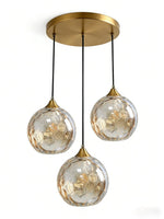 Suspension lumineuse moderne bleu clair vert foncé texture ondulée élégante chambre salon