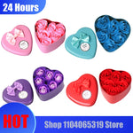 savon rose romantique forme fleur sculptée boîte coeur decoration maison occasion anniversaire mariage