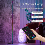 lampe sol led moderne noir pied triangulaire télécommande rgbww 12v 1115w