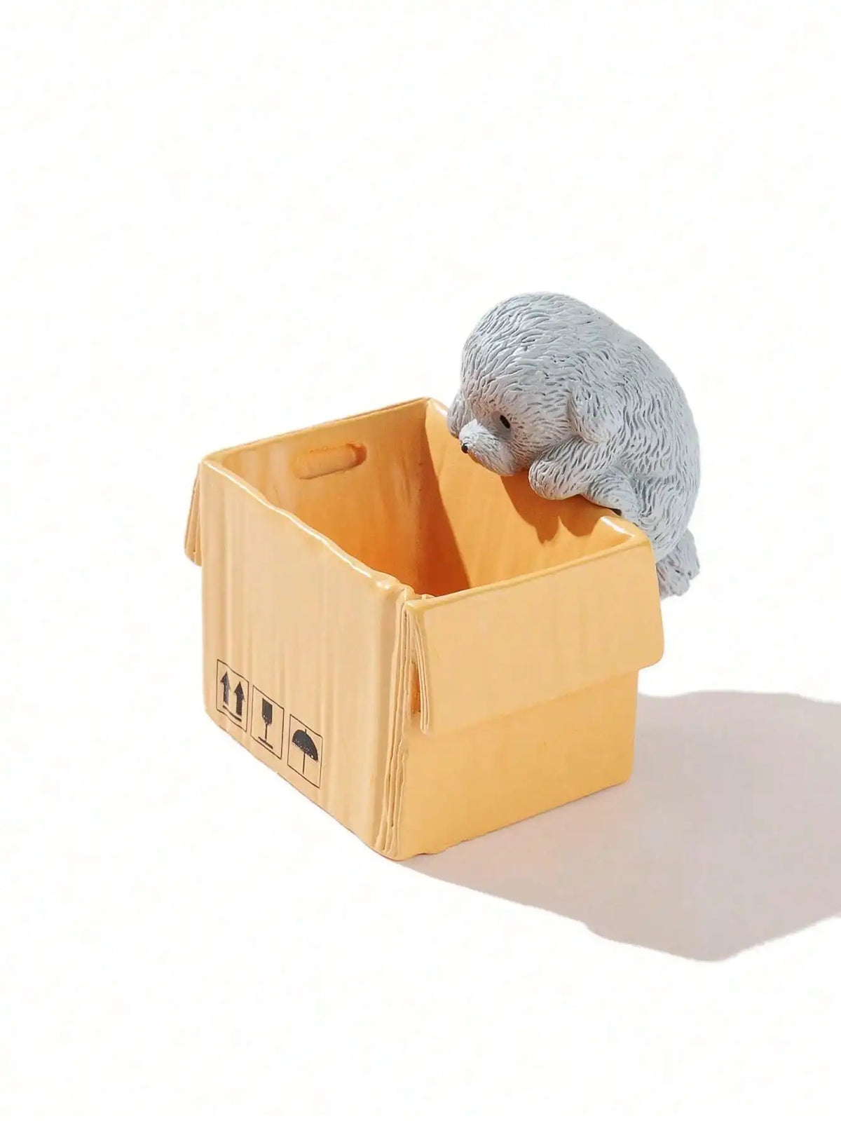 figurines animaux boites carton gris blanc decoration maison peluche realiste echangiste erotique original
