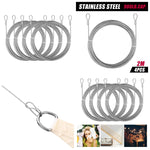 corde ressort argentée lisse industrielle fixations clous expansibles inoxydables jardin plantation abri