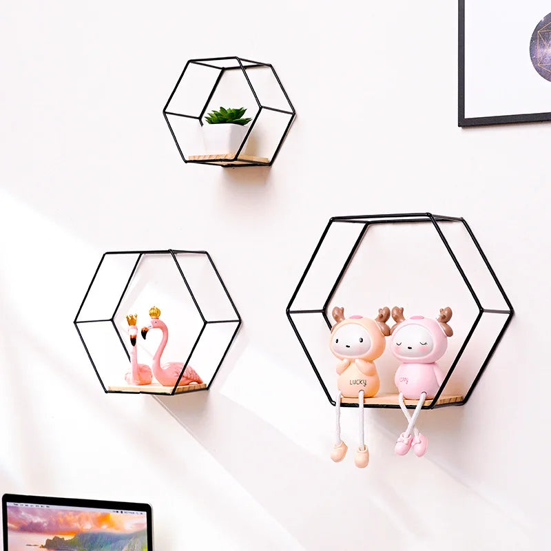 étagère murale hexagonale or moderne étagère murale noire métal étagère murale beige scandinave étagère