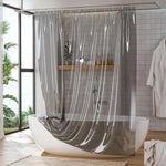 rideau douche transparent moderne rayures horizontales non toxiques respectueux l'environnement robuste 180cm