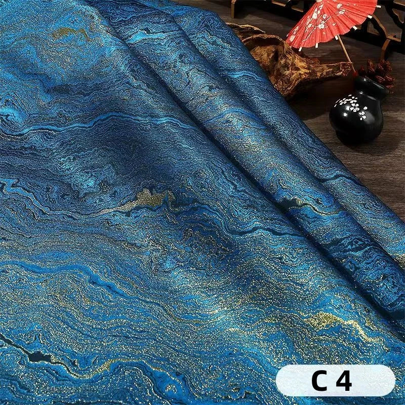 tissu polyester marbré brillant moderne élégant bleu vert rouge marron noir rideau jupe décoration