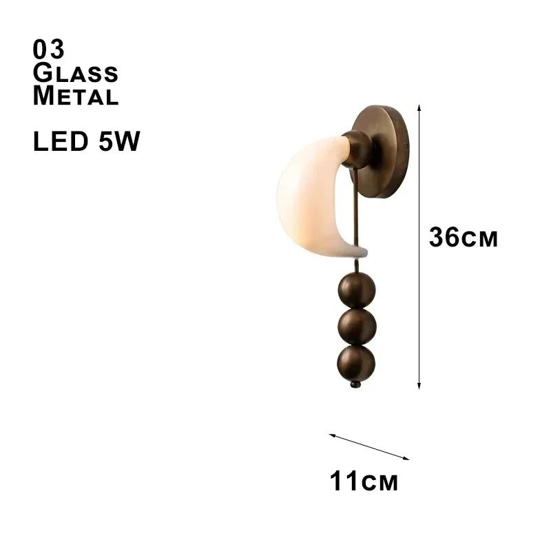 lampe murale moderne bronze blanc sphères dorées luminaire intérieur salon chambre salon
