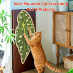 tapis gratter chat sisal feuille adhésive mur porte sol décoratif vert jaune