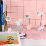 lampe pinces led rose blanc protection yeux étude lecture minimaliste