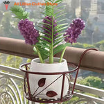 support mural pots fleurs noir blanc marron grille feuilles moderne crochetsextérieur jardin balcon