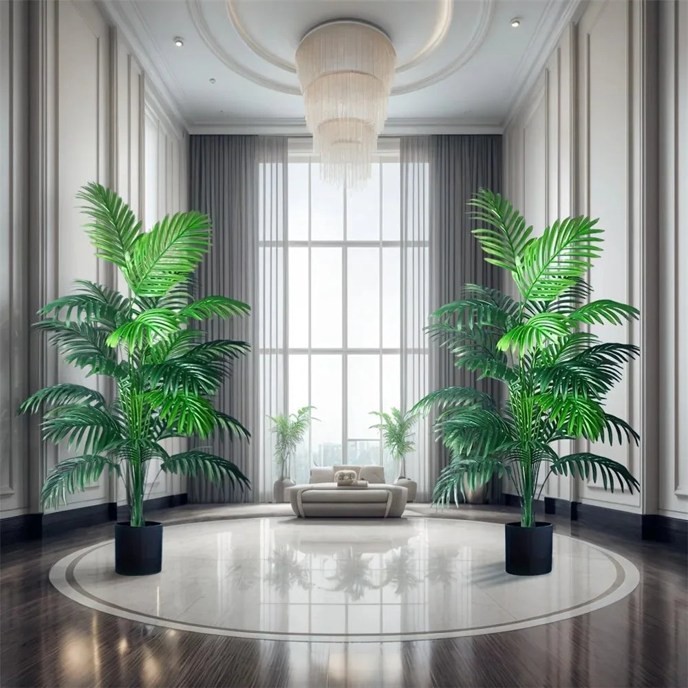 plantes artificielles vertes modernes 24 feuilles hauteur 121cm pot noir extérieur
