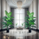 plantes artificielles vertes modernes 24 feuilles hauteur 121cm pot noir extérieur