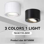 spot lumineux led 7w blanc noir moderne couleurs changeables 80x50mm