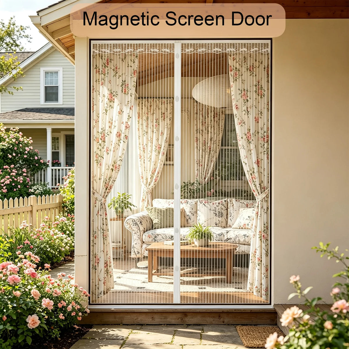 rideau moustiquaire magnétique blanc maille fine porte fenêtre protection insectes été maison moderne