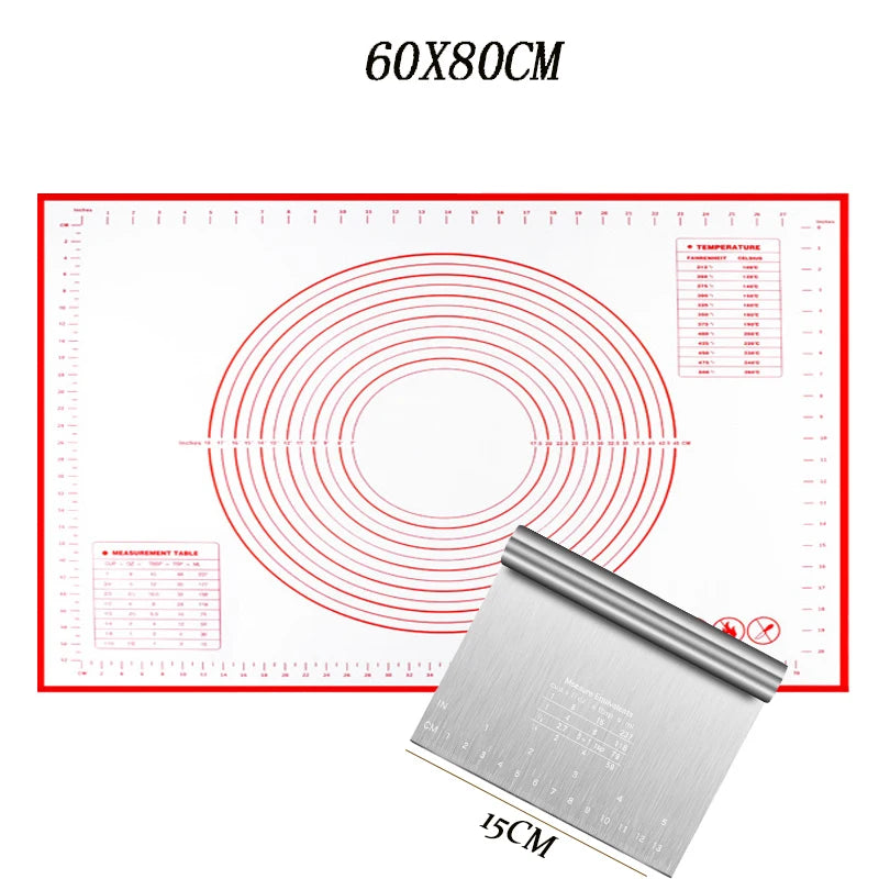 tapis rouleuse silicone blanc rouge cercles mesures cuisine pâtisserie antiadhésive moderne pratique ecofriendly