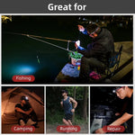 lampe frontale noire rechargeable led ceinture ajustable mode moderne usb câble pêche camping