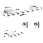 support rangement salle bain argenté moderne porte serviettes papier toilette adhésif minimaliste pièces